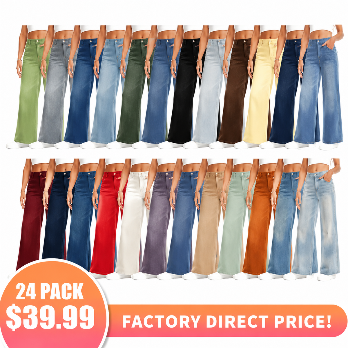 ⏰ TODAY ONLY - High Waisted Tummy Control Wide Leg Jeans