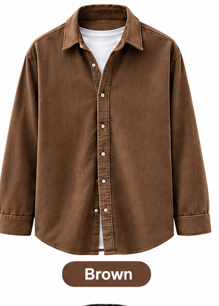 Men’s Oversized Corduroy Button-Down Shirt