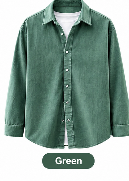 Men’s Oversized Corduroy Button-Down Shirt