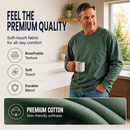 👕Men's Loose-Fit Long Sleeve T-Shirt – Everyday Comfort & Effortless Style