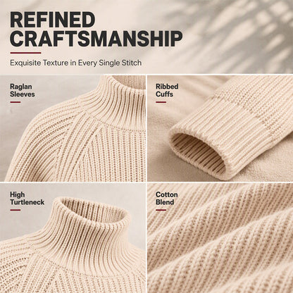 Cozy High Neck, Flattering Relaxed Drape | Women's Knit Sweater Dress